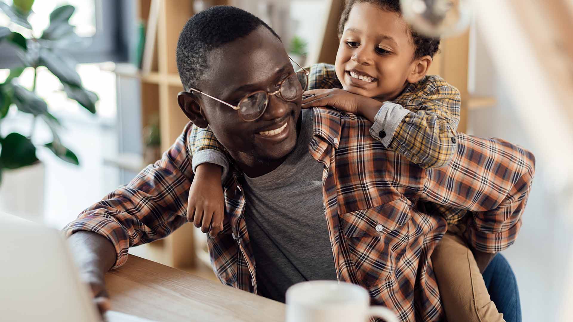 Dad with Boy on back