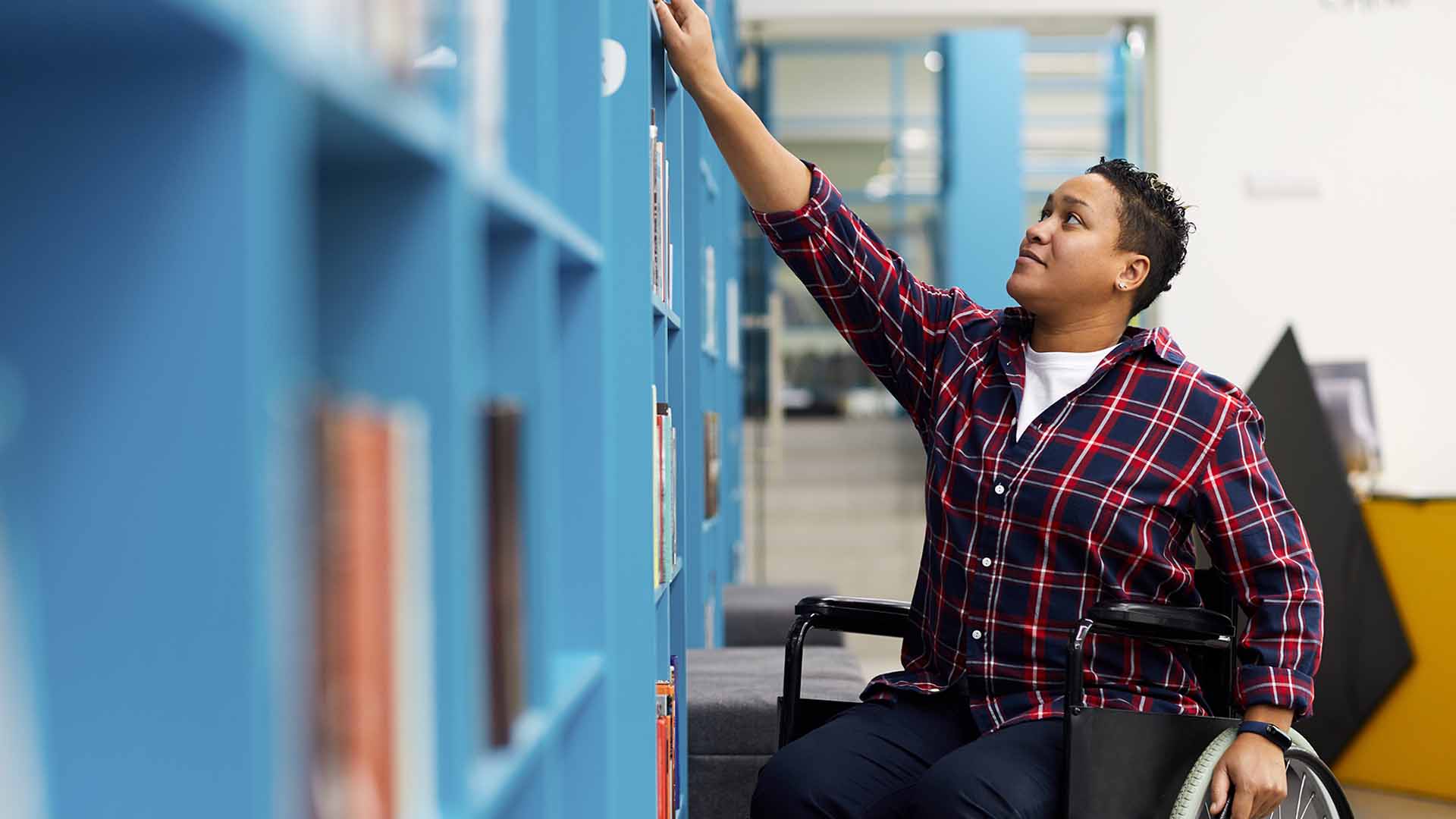 Disabled student college library