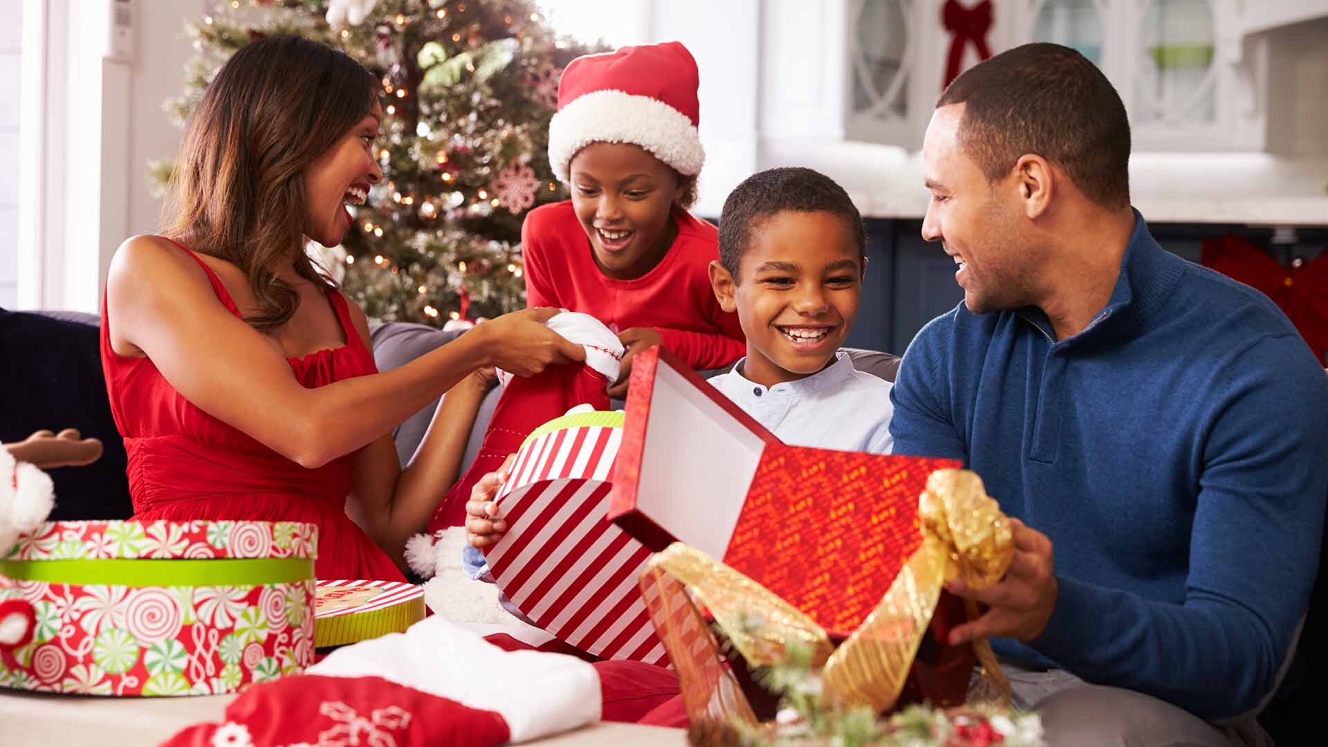 Family Opening Holiday Gifts