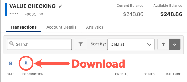 How to download Activity / Transactions