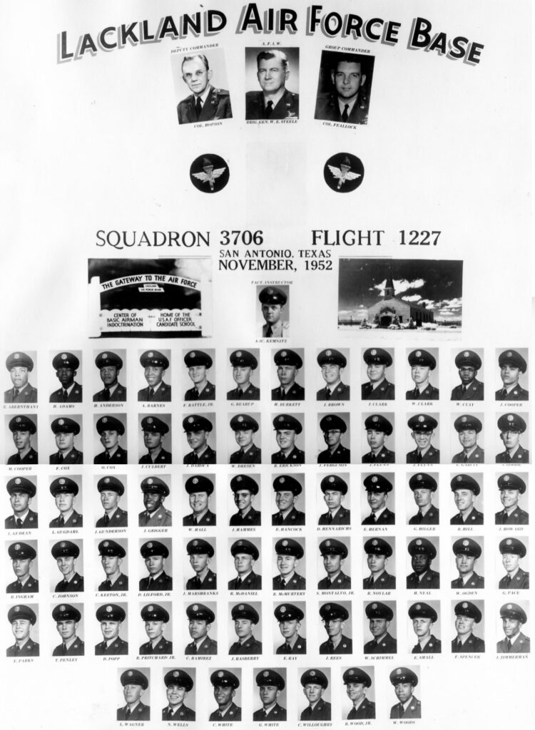 1952 Lackland Air Force Base flight photo, Squadron 3706, Flight 1227